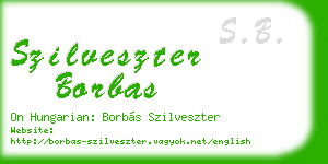 szilveszter borbas business card
